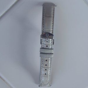 Michele Alligator Leather Watch Band 16mm Pearl White